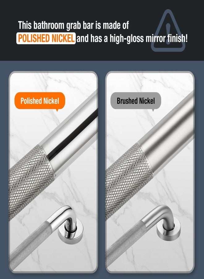 Ravinte Hardware Grab Bars for Shower, 2 Pack 36-Inch Anti Slip Shower Handles for Elderly, Safety Shower Grab Bar, Stainless Steel Handicap Grab Bars for Bathroom (Polished Nickel 1" Diameter) - Image 5